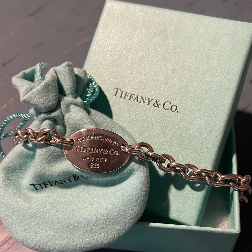 Tiffany & Co.  RTT Oval Bracelet Sterling Silver 7.5"